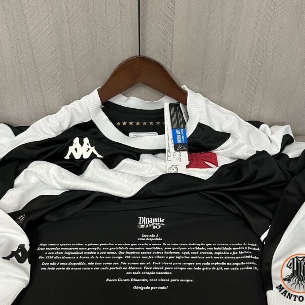 Miniatura de Camisa Futebol Vasco – Modelo Manga Longa 2024 – Preta