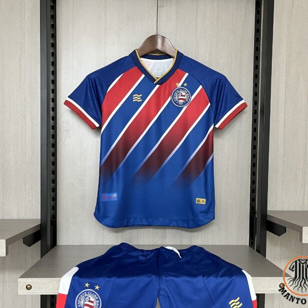Kit Infantil Camisa e Shorts Futebol Bahia - Mandante