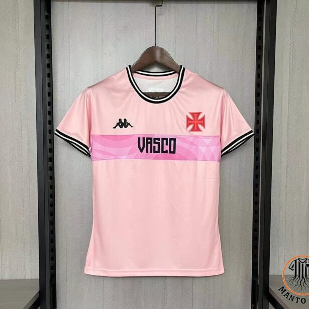 Camisa Futebol Vasco - Modelo Feminina - 2024 - Rosa