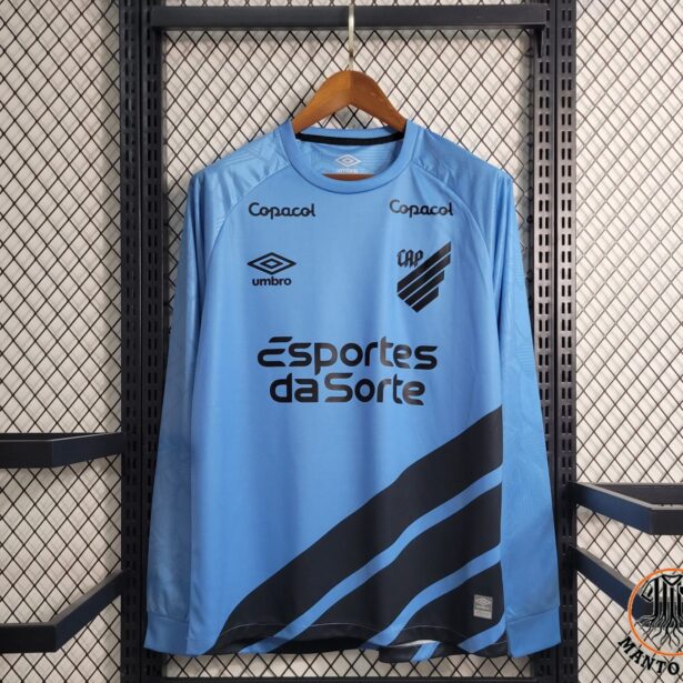 Camisa Futebol Atlético Paranaense - Modelo Manga Longa 2024 - Azul Clara -