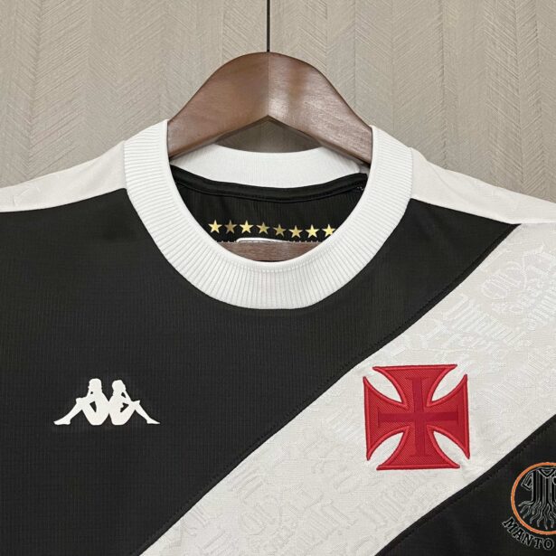 Miniatura de Camisa Futebol Vasco – Modelo Feminina – 2024 – Preta e Branca