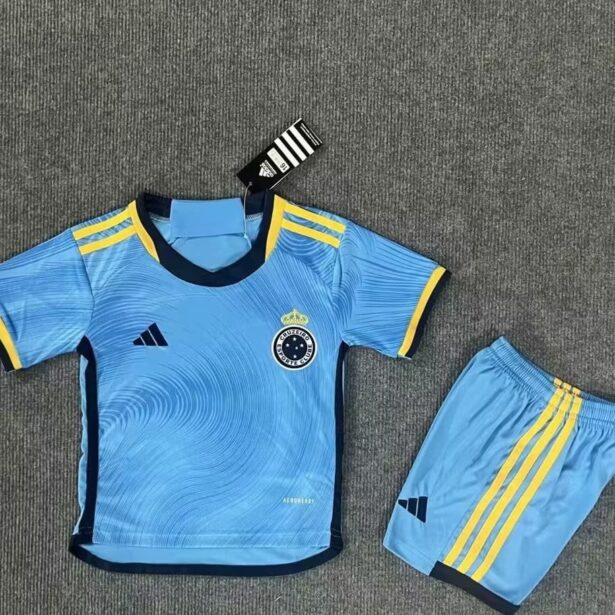 Kit Camisa e Shorts Futebol Cruzeiro - Infantil - Azul Claro