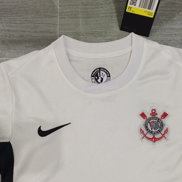 Miniatura de Kit Infantil Camisa e Shorts Futebol Corinthians – Mandante