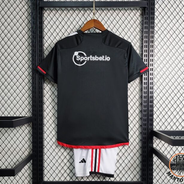 Miniatura de Kit Infantil Camisa e Shorts Futebol São Paulo – Visitante