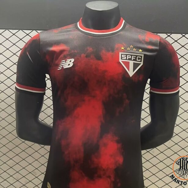Camisa Futebol São Paulo -2024 - Visitante - Preta e Vermelha