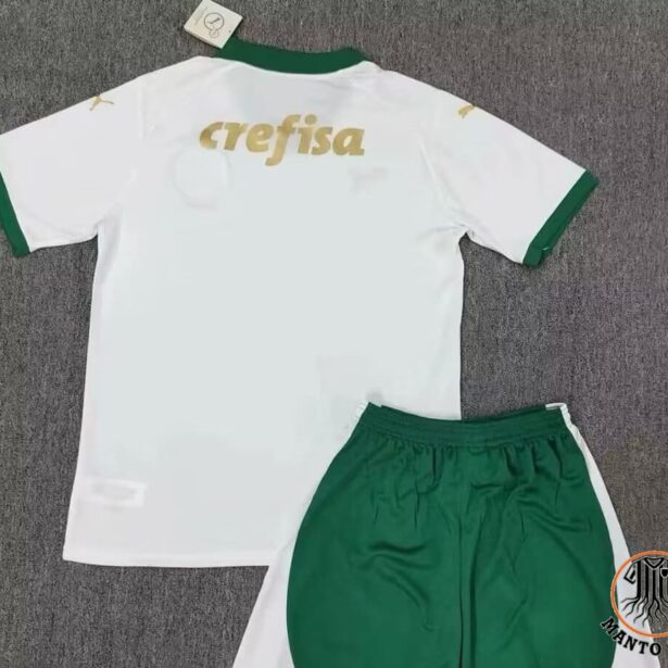 Miniatura de Kit Infantil Camisa e Shorts Futebol Palmeiras – Visitante