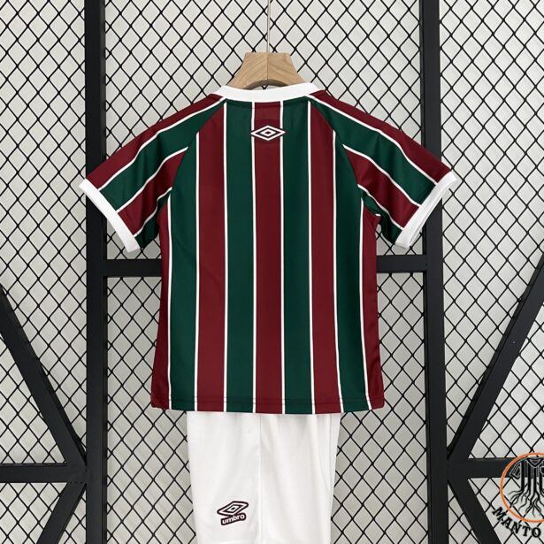 Miniatura de Kit Camisa e Shorts Futebol Fluminense- Infantil Modelo 2023 -Tricolor