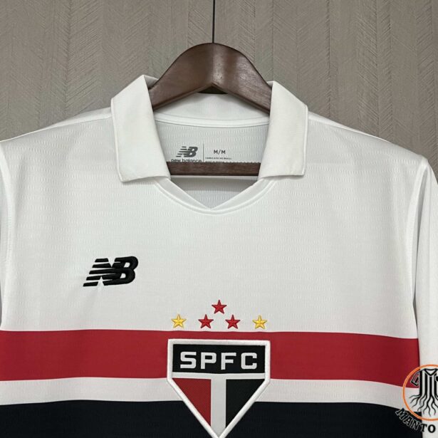 Miniatura de Camisa Futebol São Paulo – Modelo Manga Longa Mandante 2025