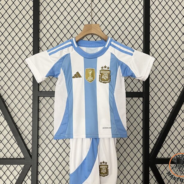Kit Infantil Camisa e Shorts Futebol Argentina - Retrô Copa 2022
