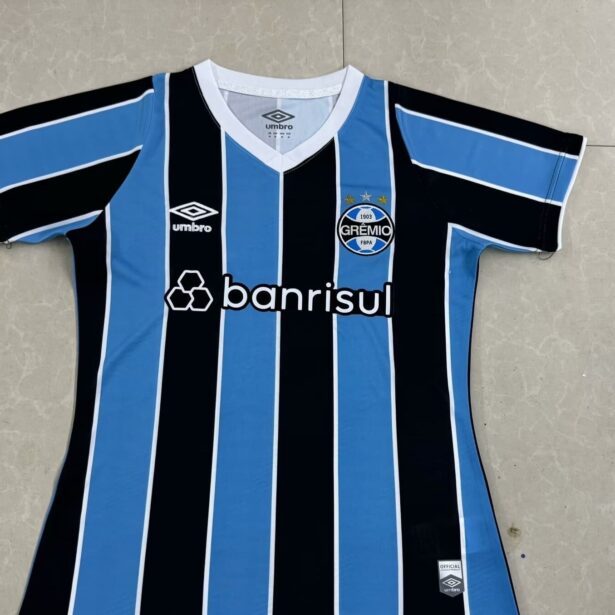 Camisa Futebol Grêmio - Modelo Feminina 2024 - Azul e Preto