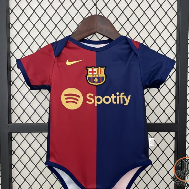 Camisa Futebol Barcelona - Modelo 2024 - Body Bebê