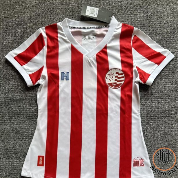 Camisa Futebol Náutico - Modelo Feminina 2024 - Branca e Vermelha