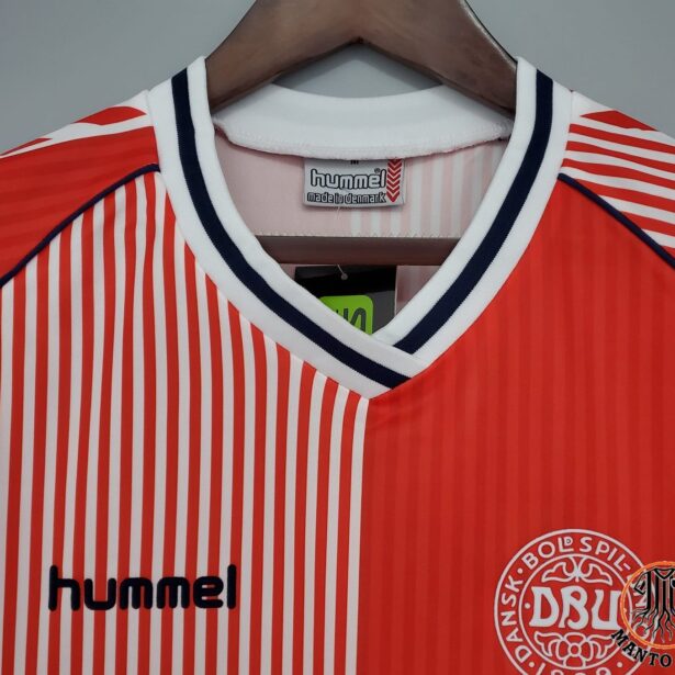 Miniatura de Camisa Futebol Seleção da Dinamarca – Modelo Retrô 1986