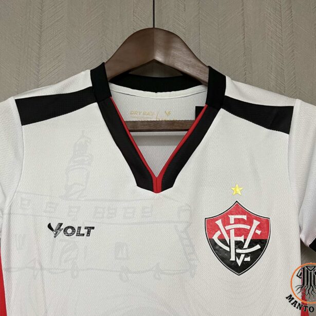 Miniatura de Camisa Futebol Vitória – Modelo Feminina 2024 – Branca