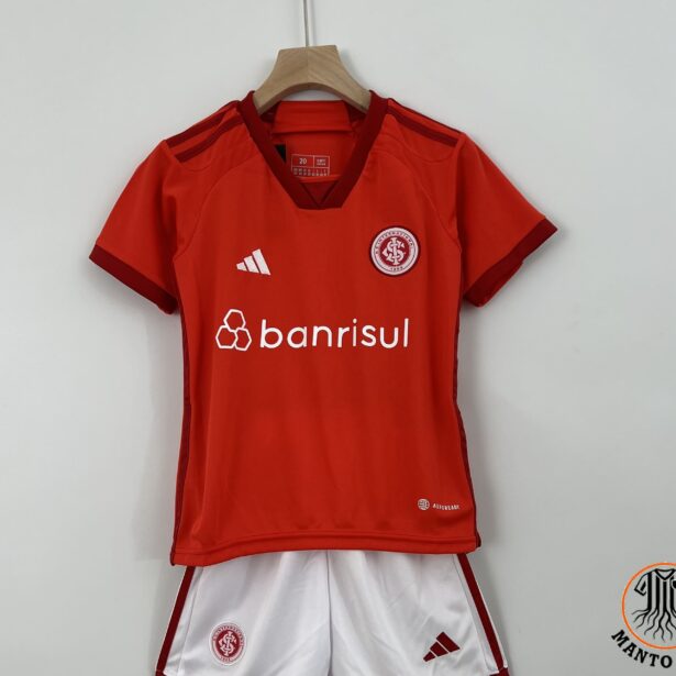 Kit Infantil Camisa e Shorts Futebol Internacional - Mandante
