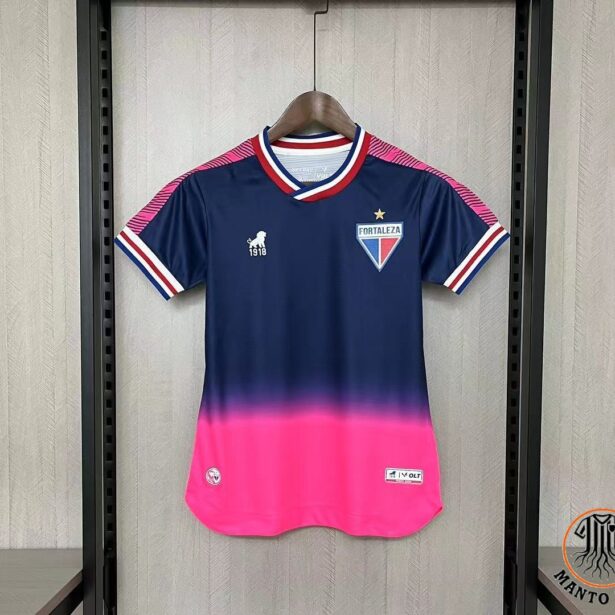 Camisa Futebol Fortaleza - Modelo Feminina 2024 - Azul e Rosa