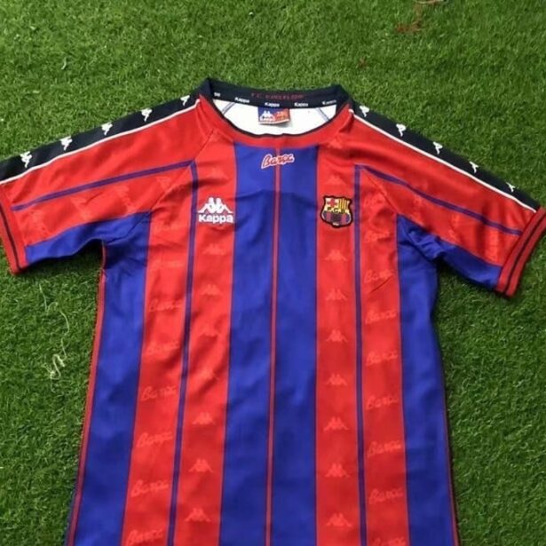 Camisa Futebol Barcelona- Azul e Grena - Retrô - Modelo 1998