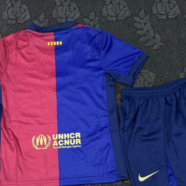 Miniatura de Kit Camisa e Shorts Futebol Barcelona – Infantil -Azul e Grena
