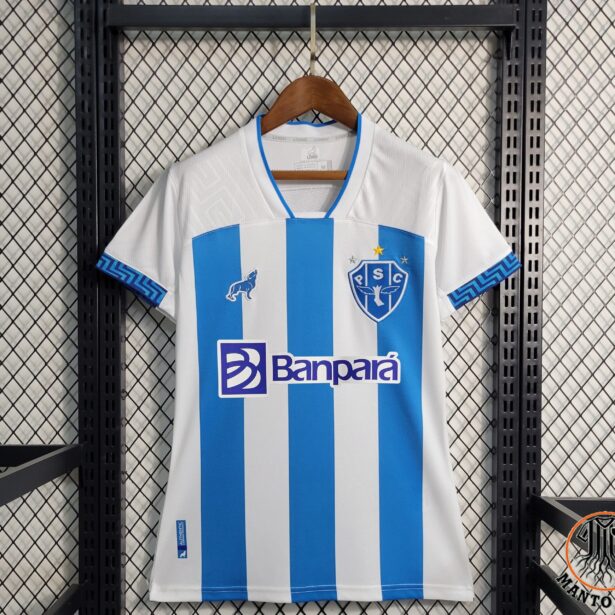Camisa Futebol Paysandu - Modelo Feminina 2024 - Branca e Azul